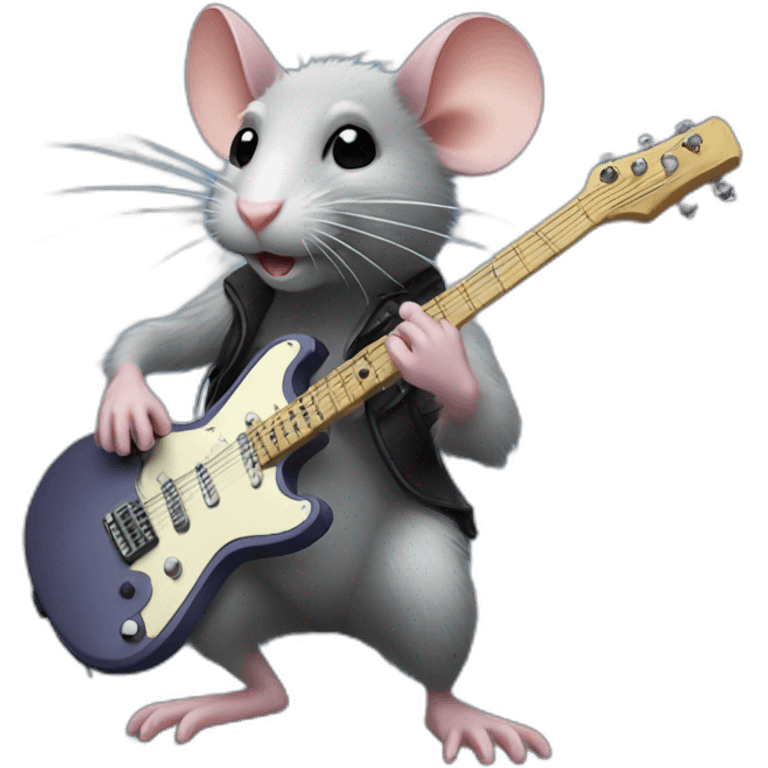 rat playing electro guitar emoji