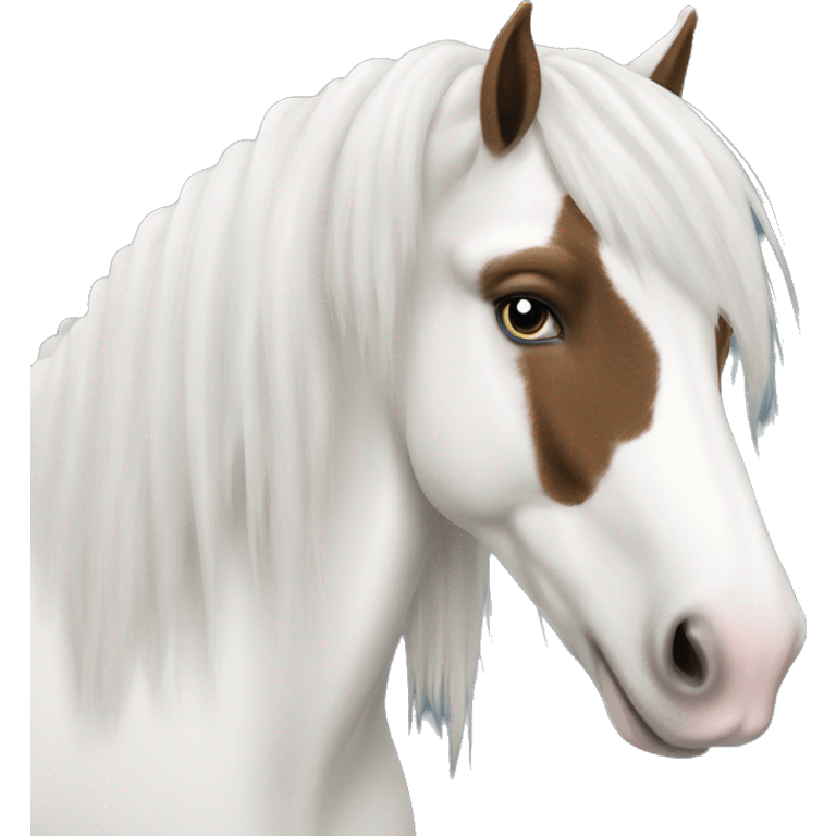 White Shire horse  emoji