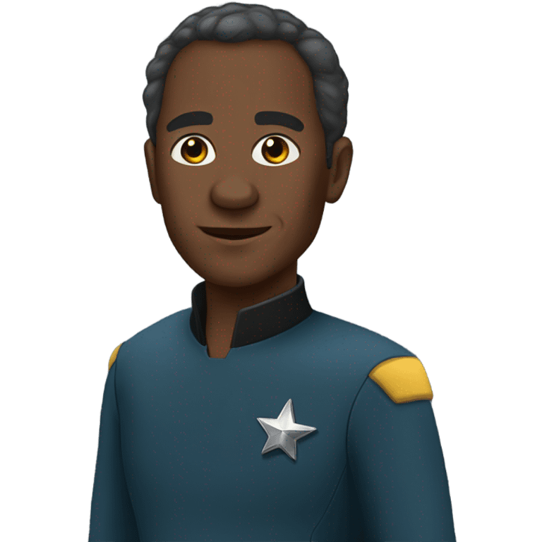 African-American Man in starfleet uniform  emoji