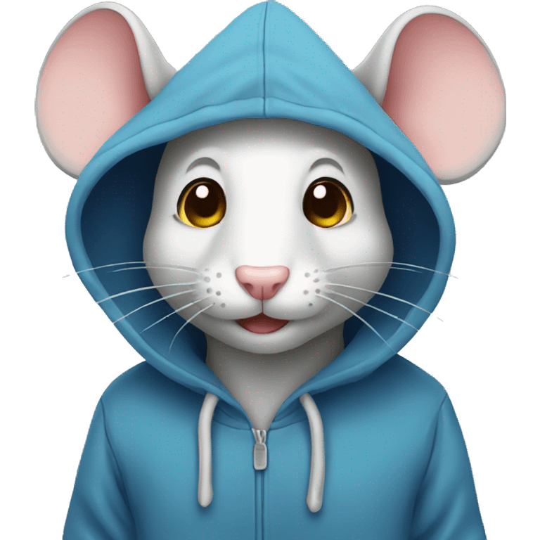 Mouse wearing hoodie emoji