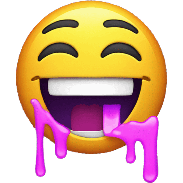 laughter with tears in neon emoji