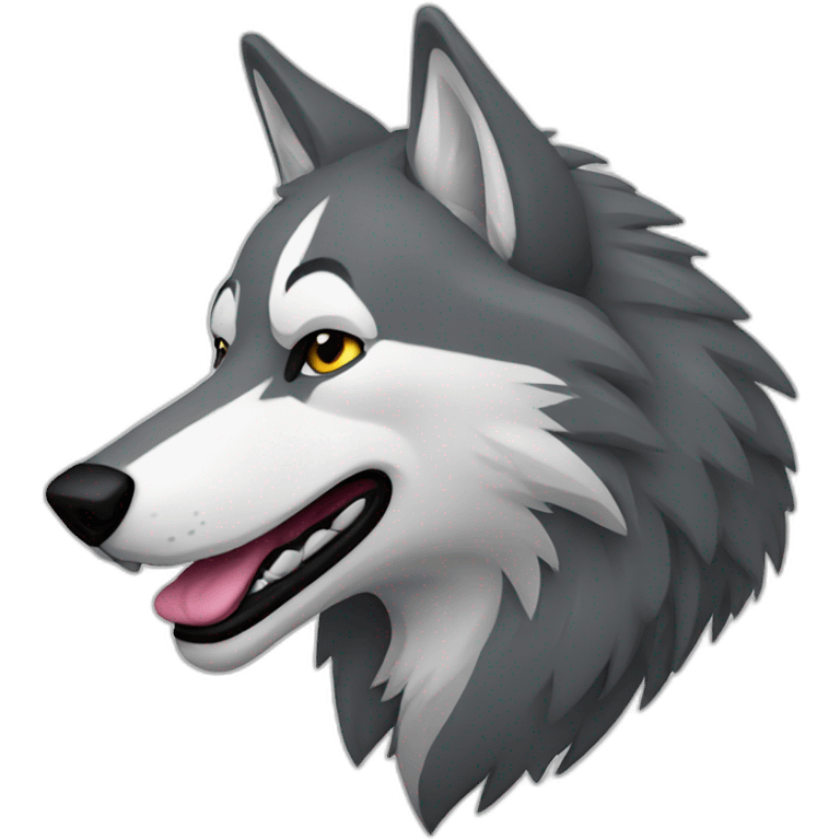 Lobo gris aullando emoji