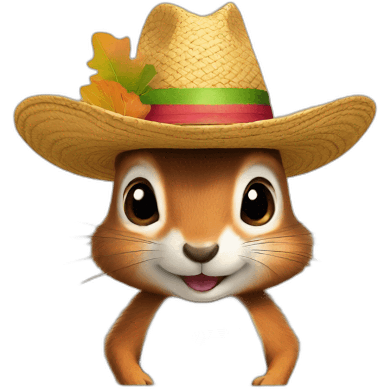 squirrel in a sombrero and ears sticking out of the top of the hat emoji