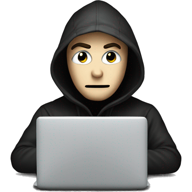 russian hacker anonimous in front of PC emoji