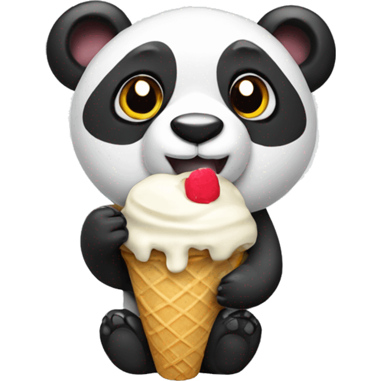 Panda eating ice cream emoji