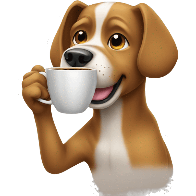 dog drinking coffe emoji