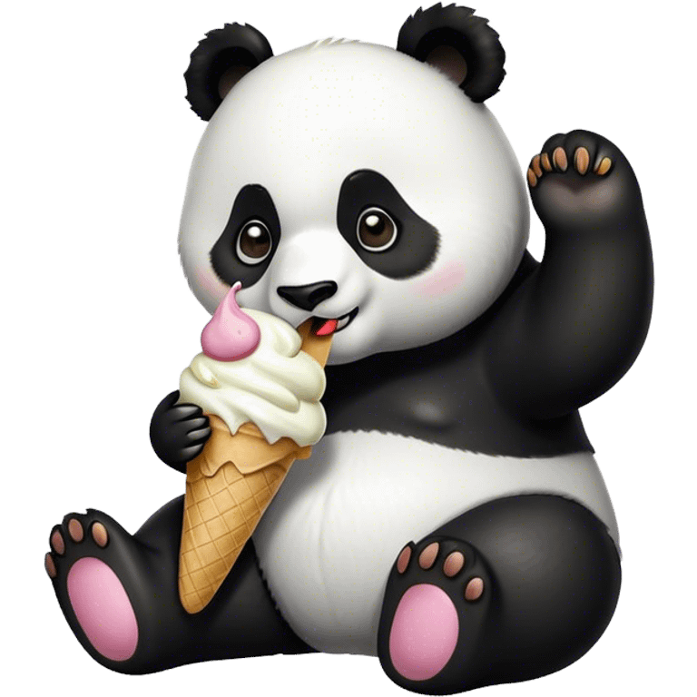 Panda eating ice cream emoji