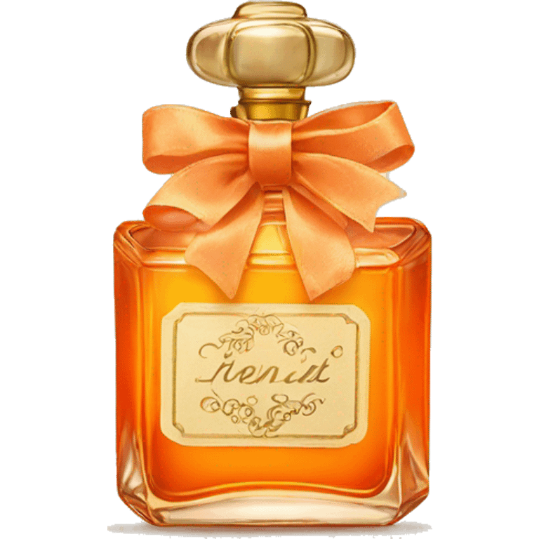 Vintage dainty orange perfume with ribbon bow  emoji