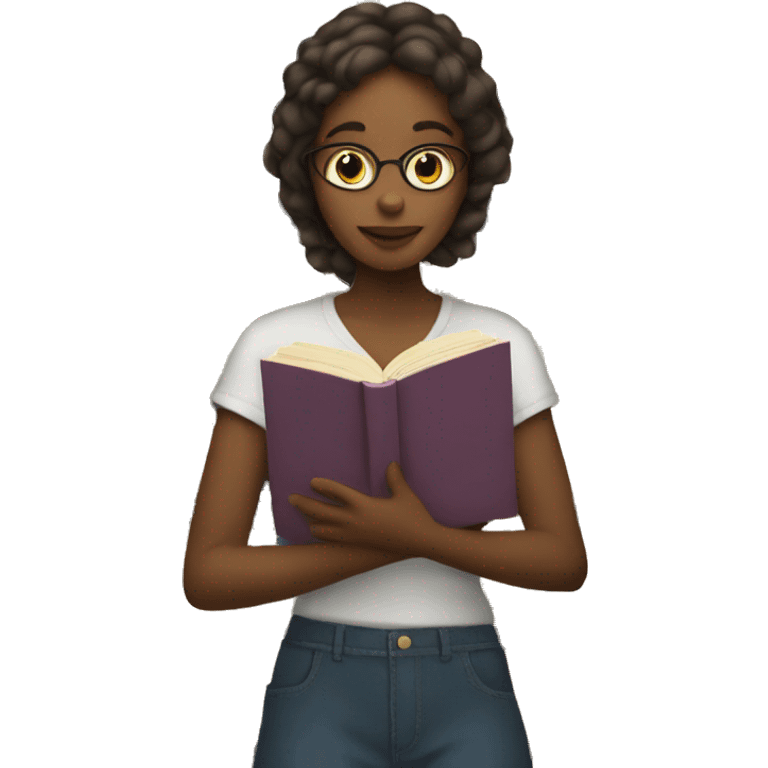 girl reading book emoji