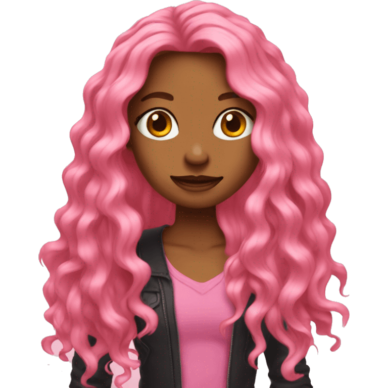 pink and gold long hair emoji