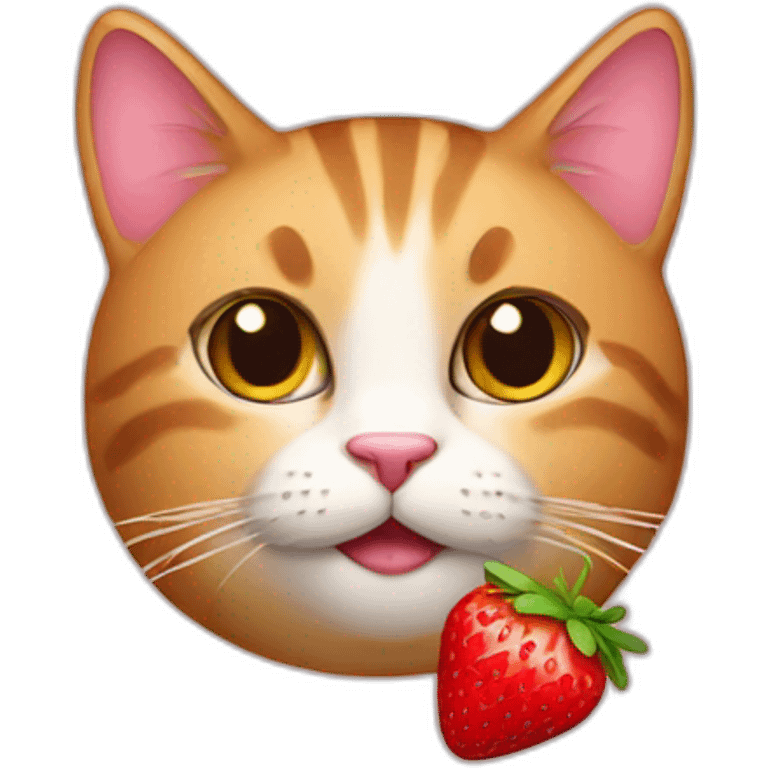 Cat with strawberry emoji