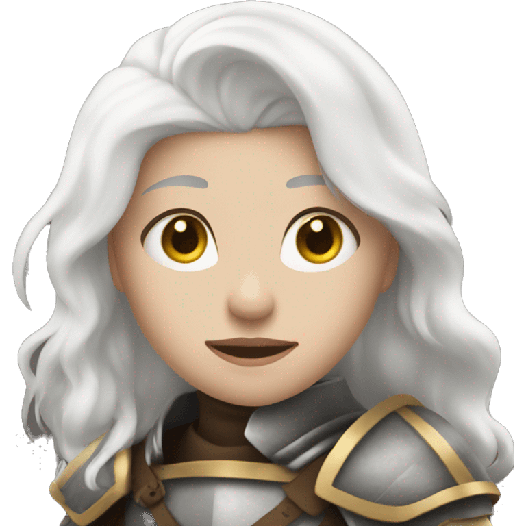 Girl in armor and white hair emoji