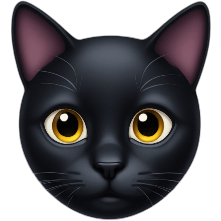 Staring black cat emoji