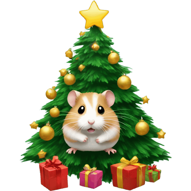 Hamster Christmas tree emoji