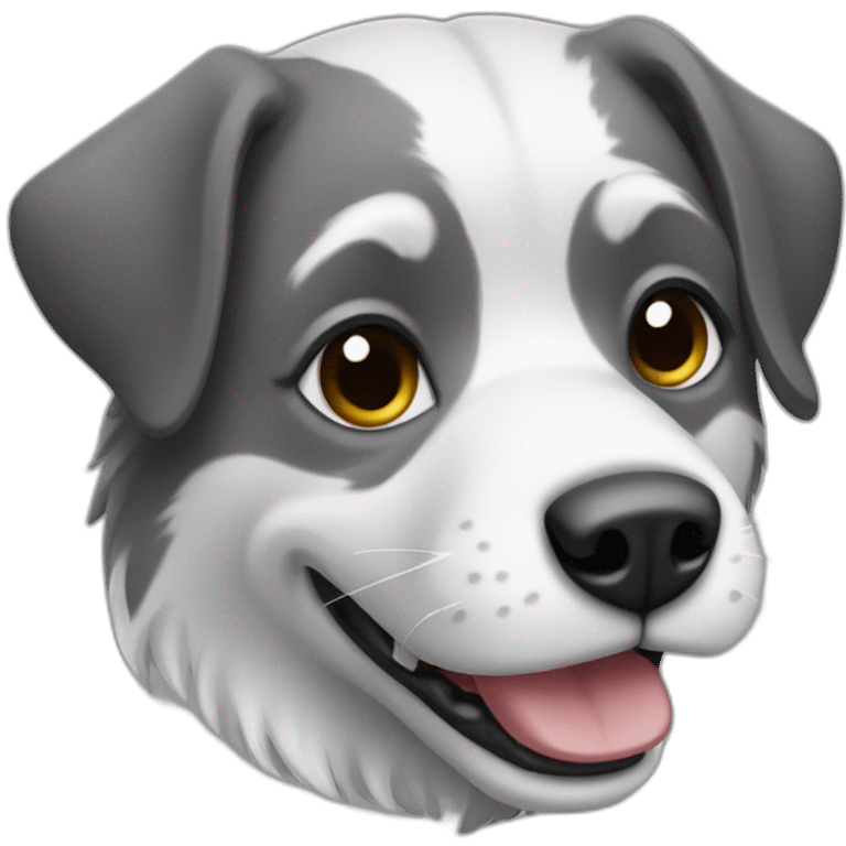 Chat gris avec chien noir et blanc emoji