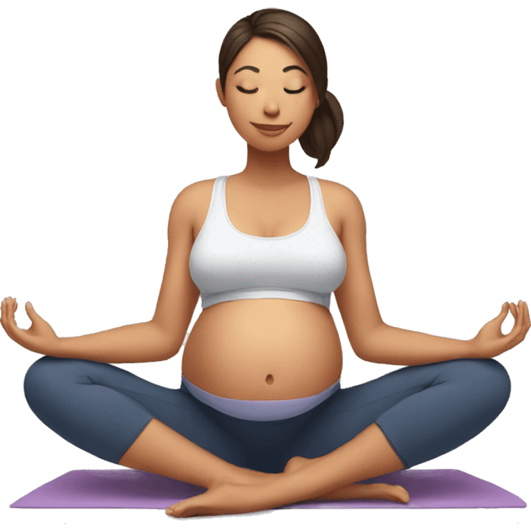 pregnant doing yoga emoji