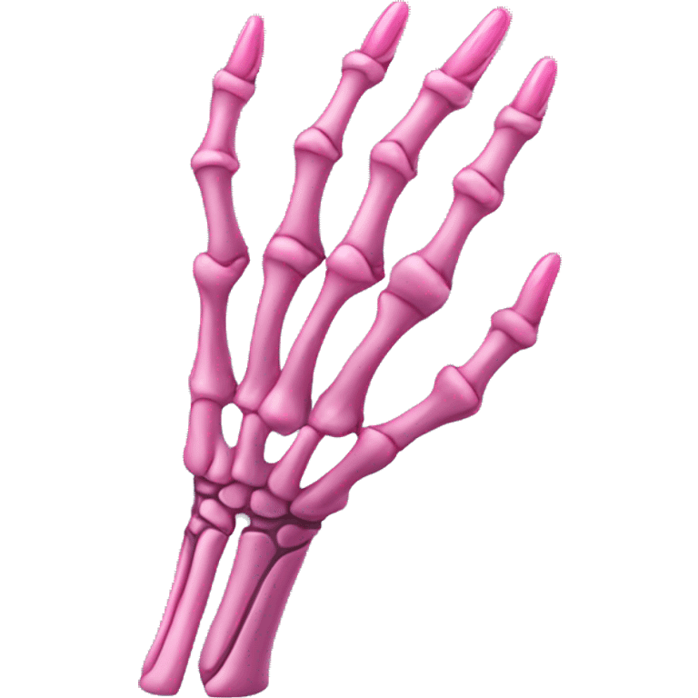 skeleton hand with long pink nails emoji