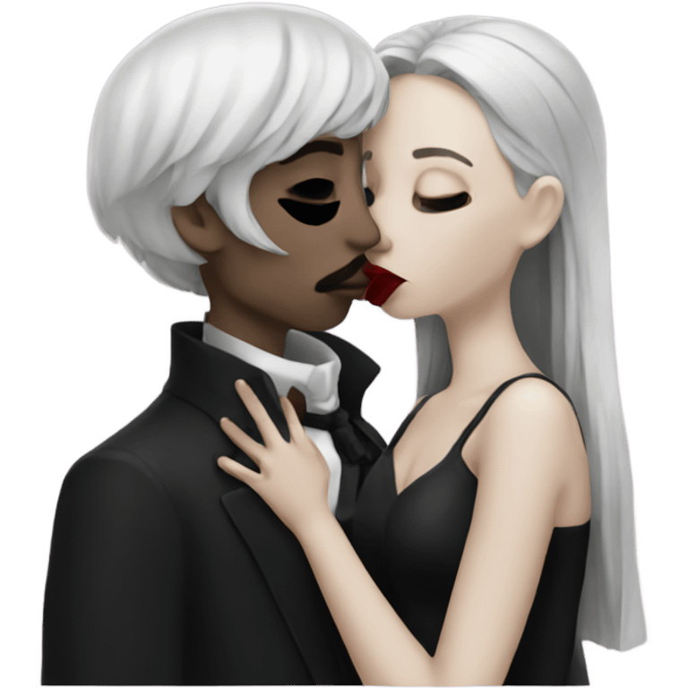 Kissing gothic emoji