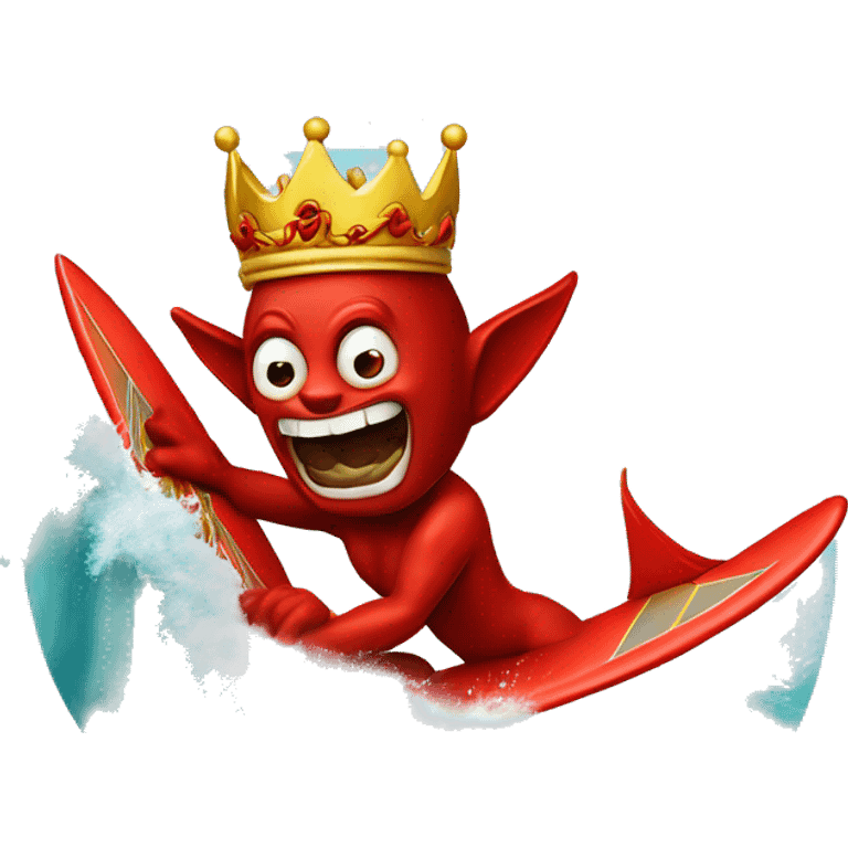 Tłumaczenie tekstu za pomocą aparatu
Devil wearing a crown surfing on a wave emoji