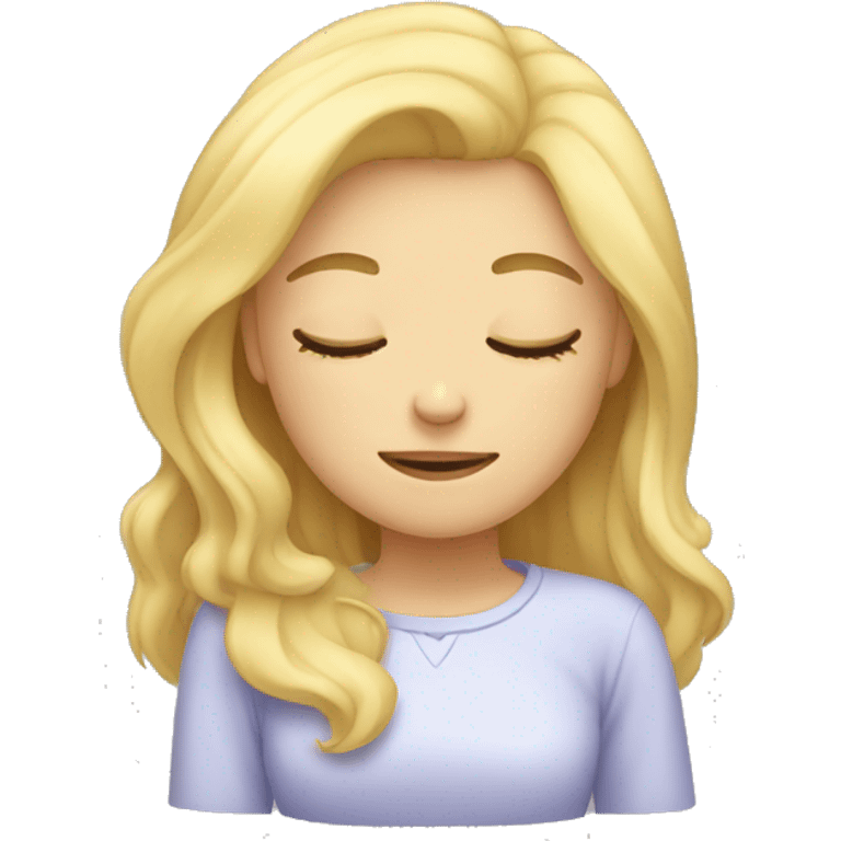 Blonde girl sleeping emoji