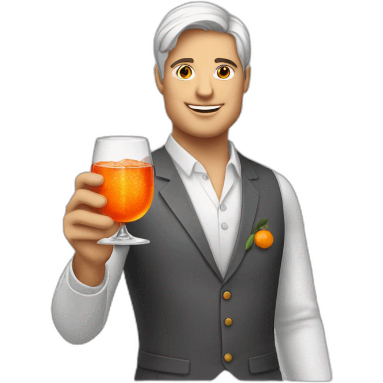 White Holding an aperol spritz emoji