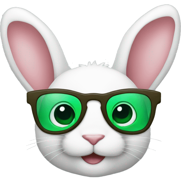 Lapin vert avec lunette  emoji