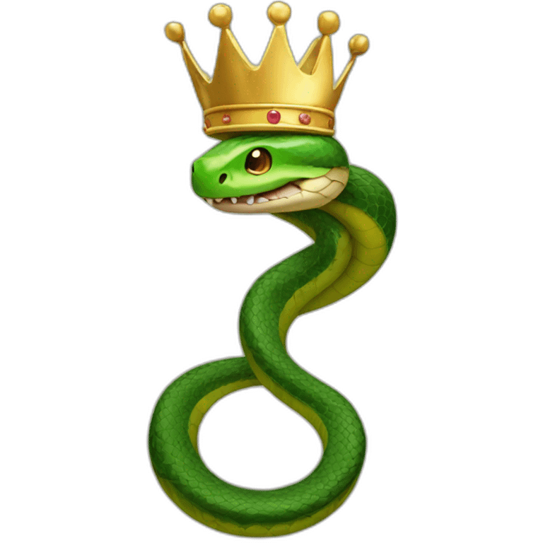 snake emoji with crown emoji