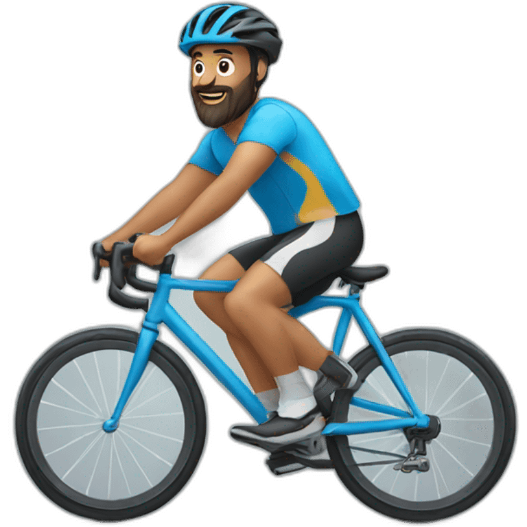 Sport Beard men riding a bicycle emoji