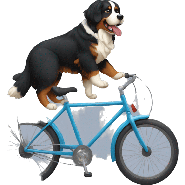 Bernese mountain dog on bicycle  emoji