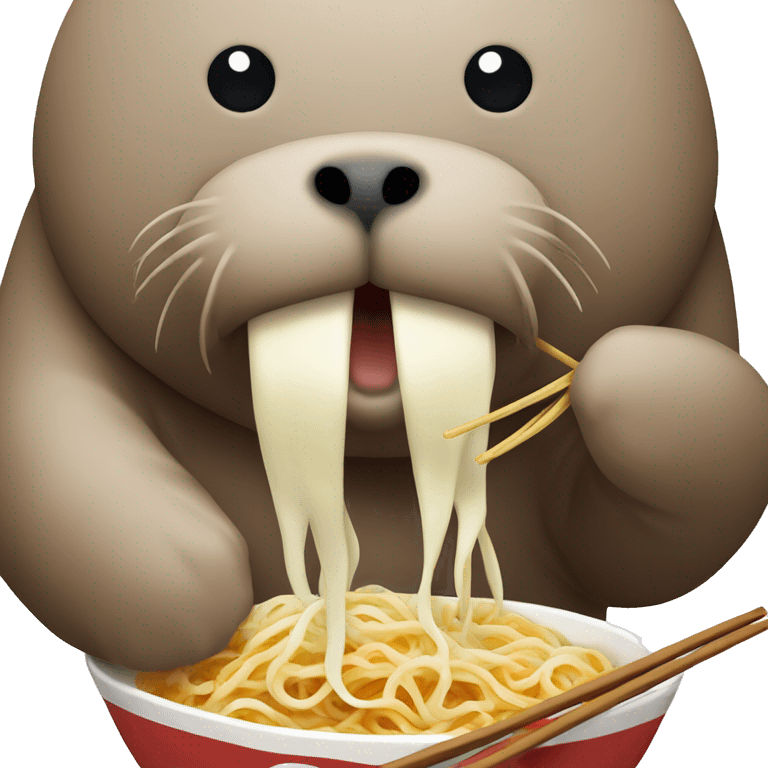 walrus eating ramen emoji