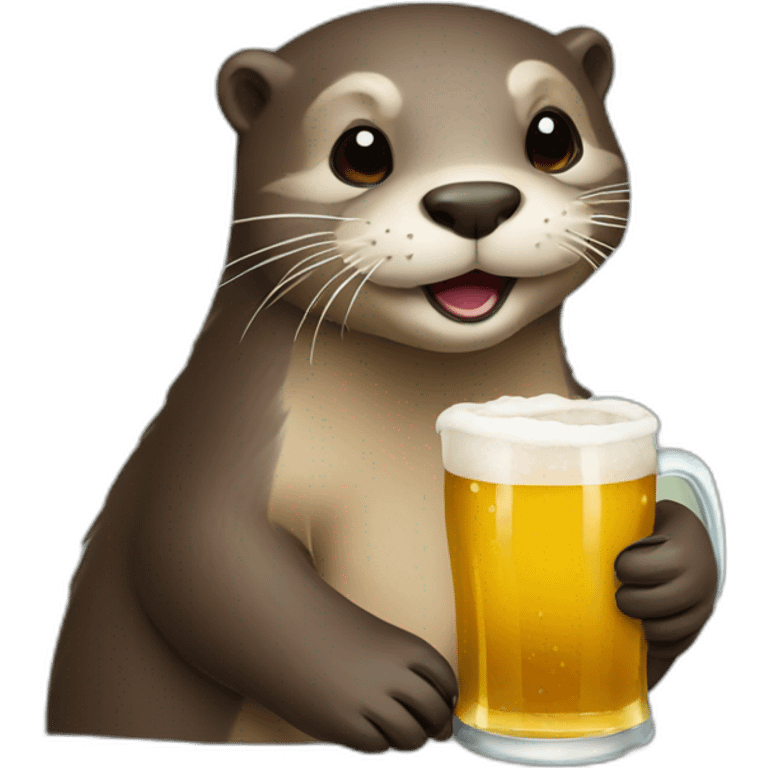 otter drinking beer emoji