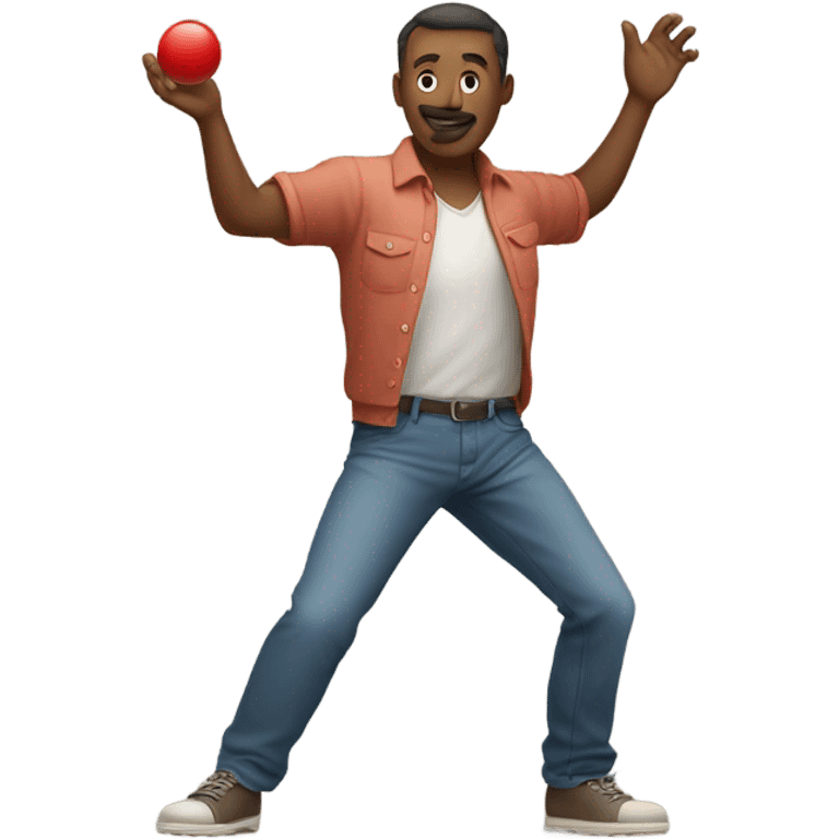 A man rolling a bocce ball emoji