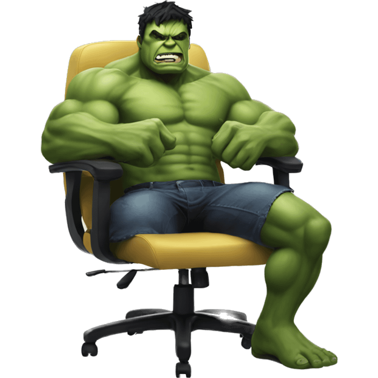 hulk on a Gaming chair emoji