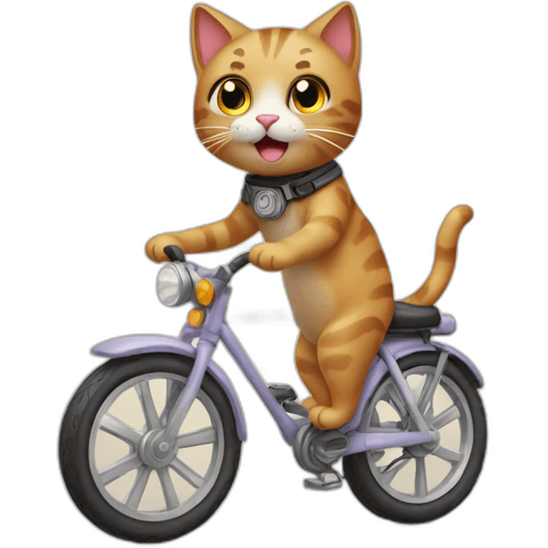 cute cat on bike emoji