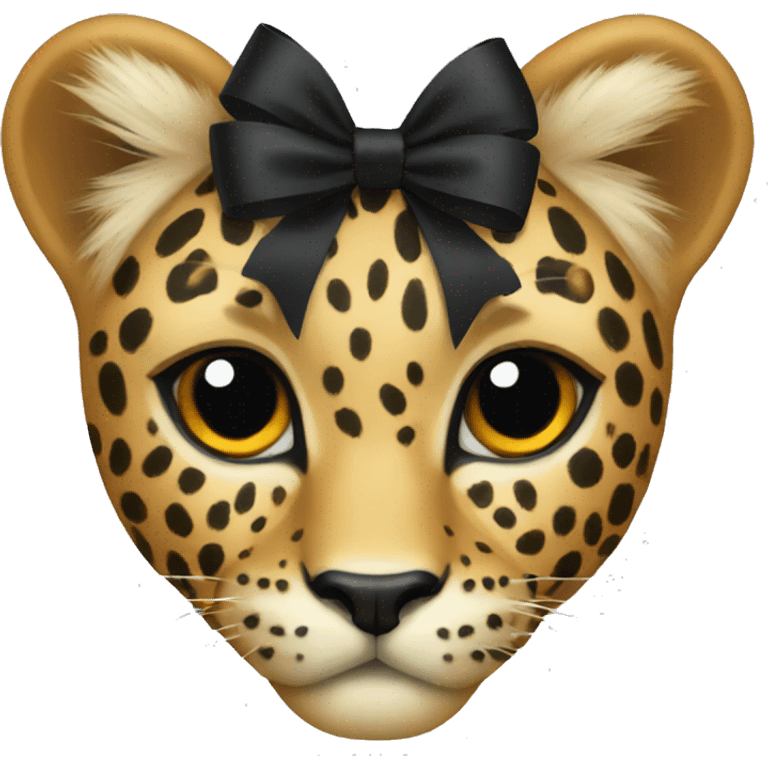 Leopard black bow emoji