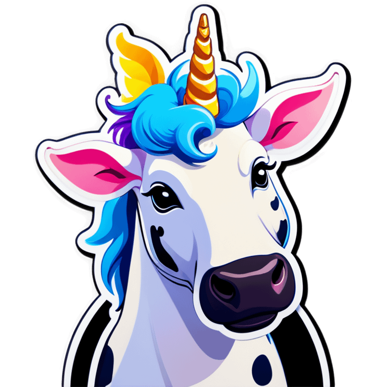 Cow with unicorn hair emoji