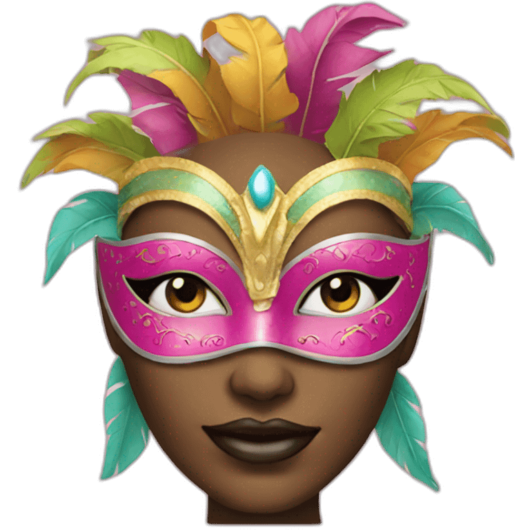 woman with carnival mask  emoji