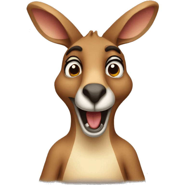 Silly kangaroo emoji