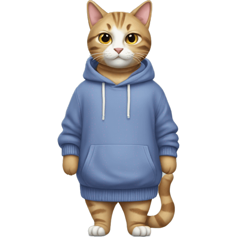 Cat wearing big pullover emoji