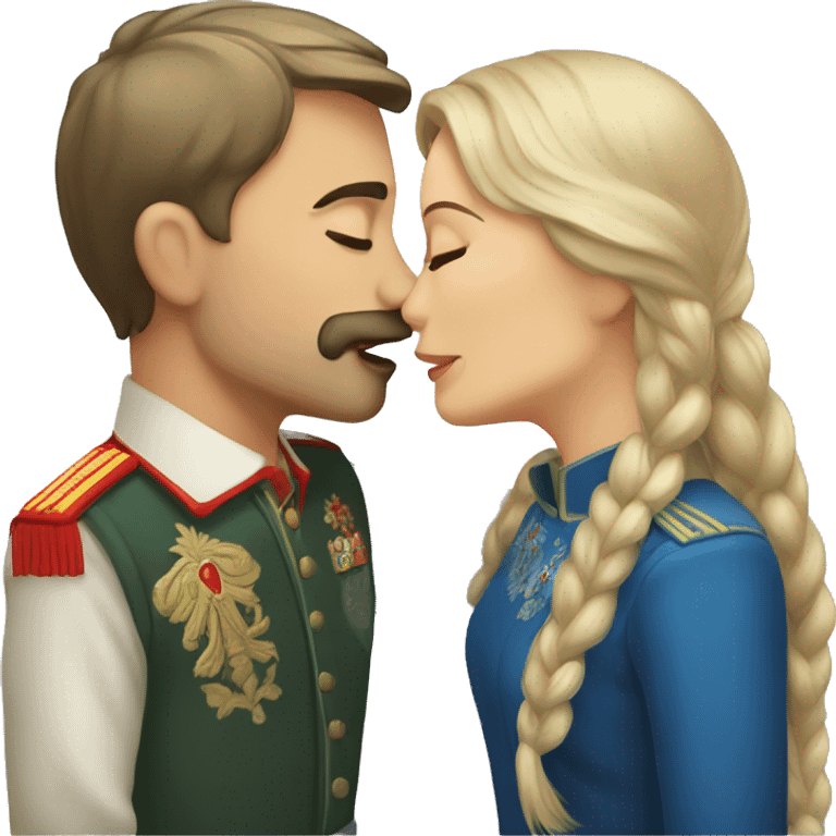 Russians in love kiss emoji