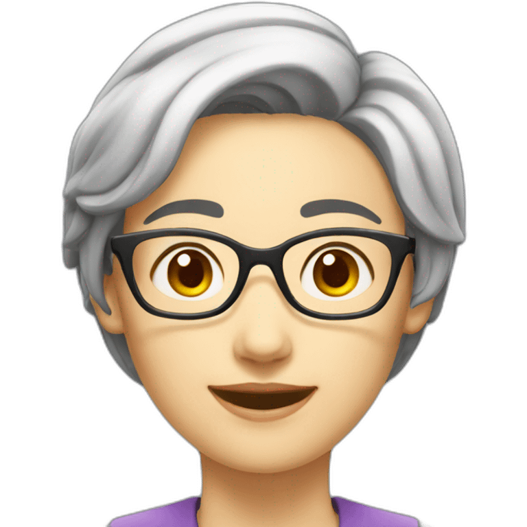 Teacher woman happy no glasses asian short hair emoji