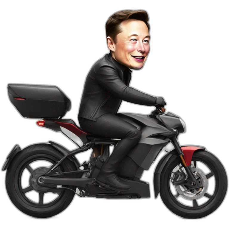 Elon musk on a Tesla bike emoji