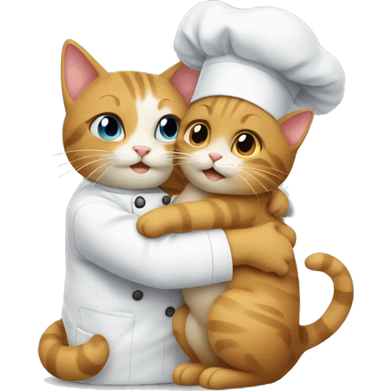 chef cat hugging another cat emoji