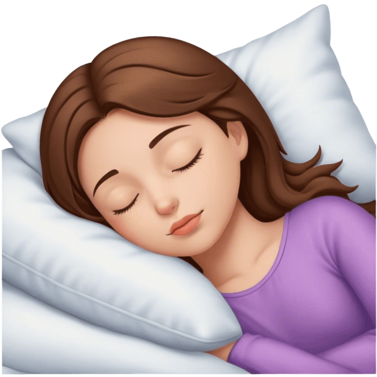 sleeping girl with brown hair emoji