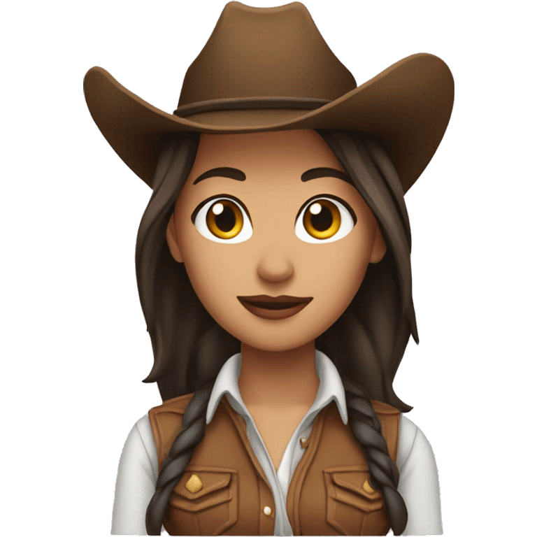 Brunette cowgirl emoji