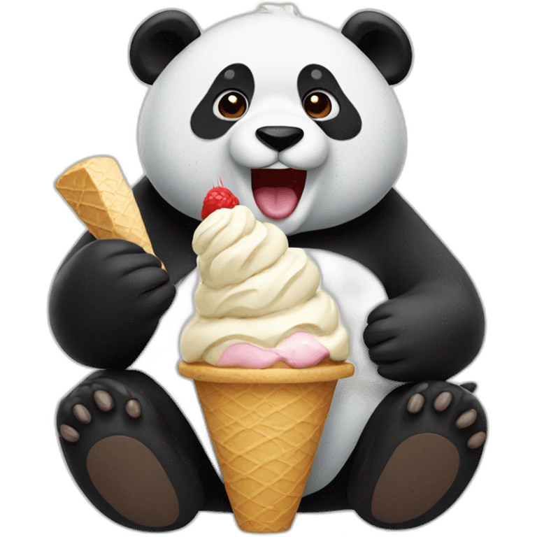 Panda eating ice cream emoji