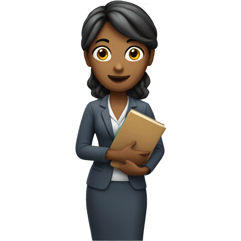 Teacher woman with a book and a pointer  emoji