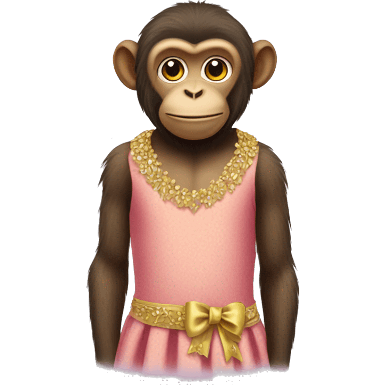 a monkey with a dress on emoji