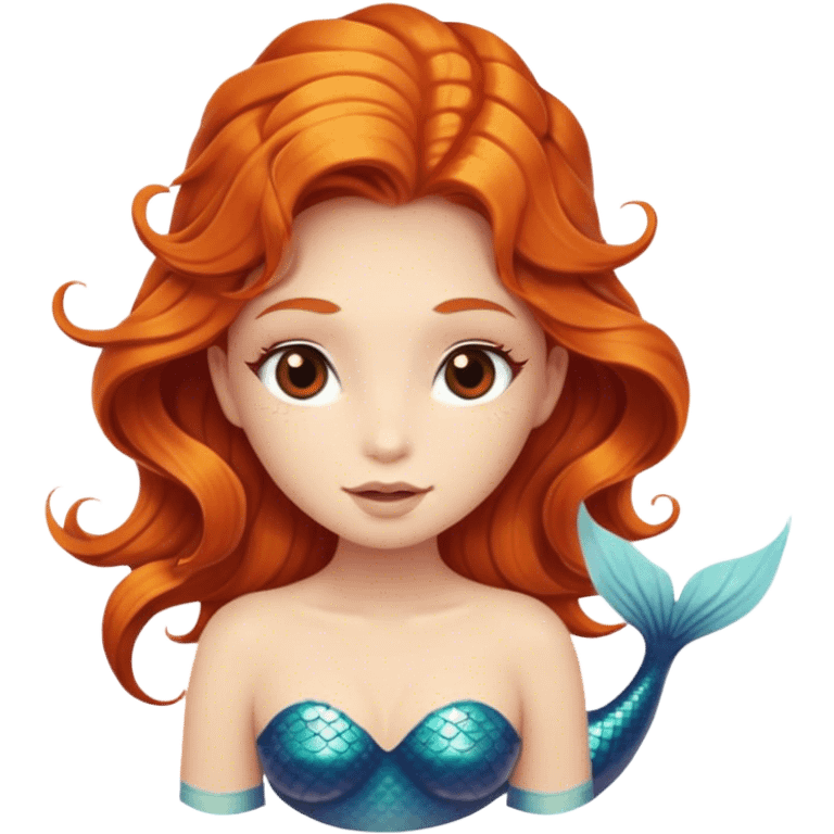 ginger mermaid with brown eyes emoji