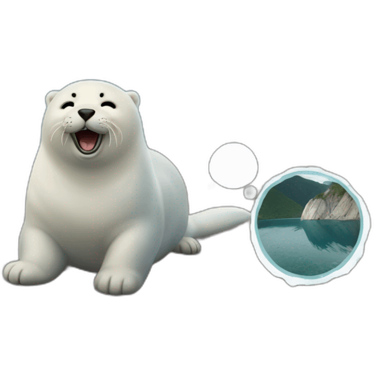 Baikal with seal in the foreground emoji